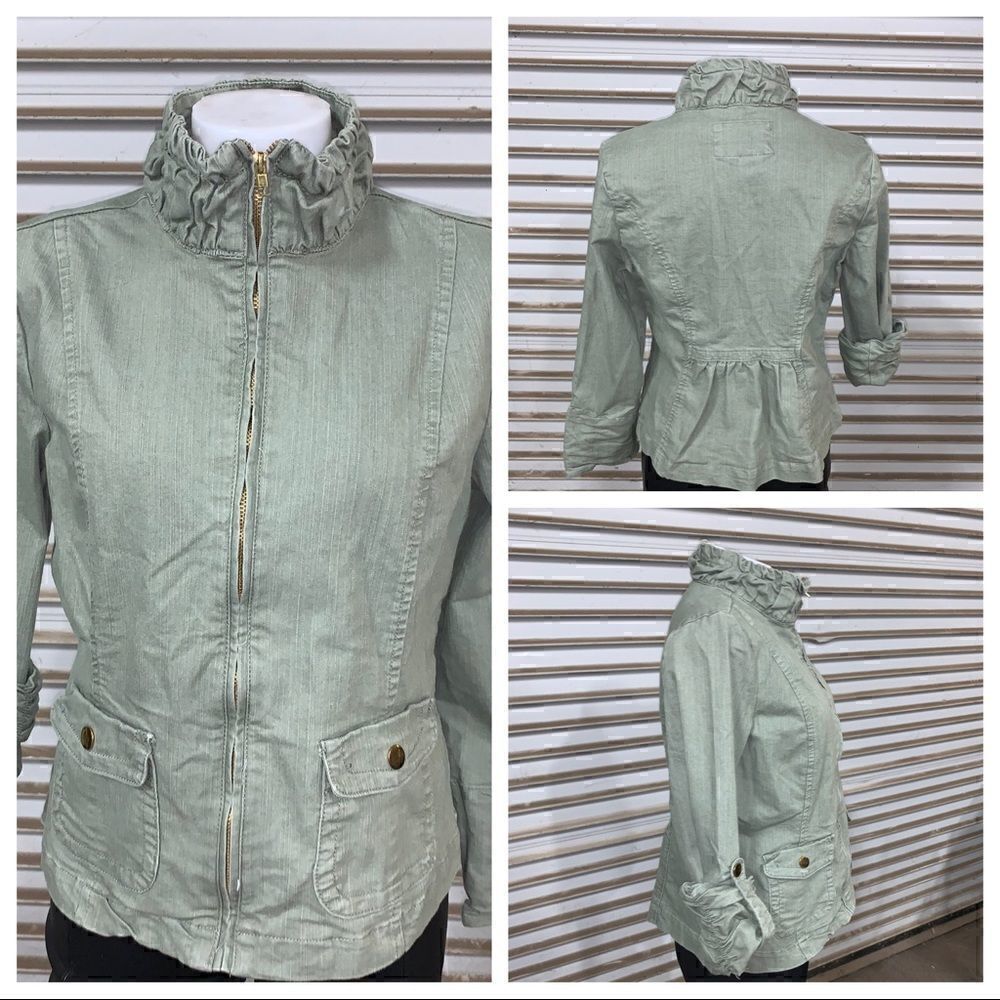 Live a little zip up green jacket adorable